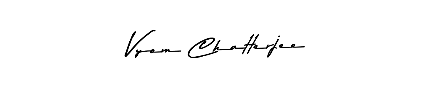 Also we have Vyom Chatterjee name is the best signature style. Create professional handwritten signature collection using Asem Kandis PERSONAL USE autograph style. Vyom Chatterjee signature style 9 images and pictures png