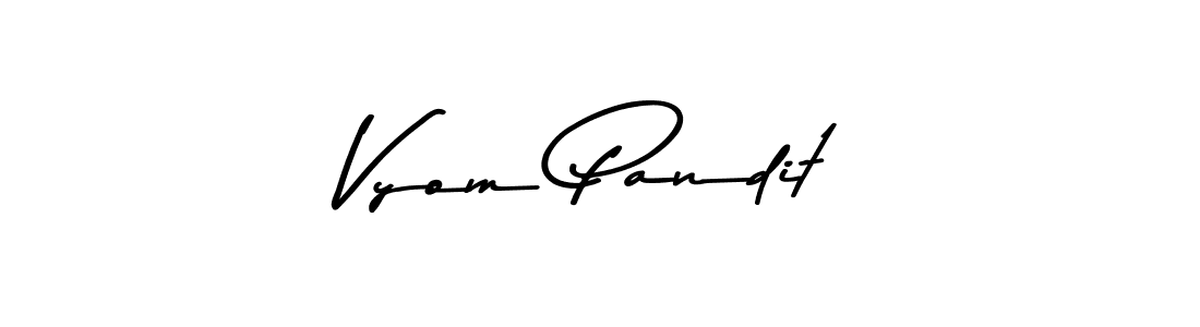 Also You can easily find your signature by using the search form. We will create Vyom Pandit name handwritten signature images for you free of cost using Asem Kandis PERSONAL USE sign style. Vyom Pandit signature style 9 images and pictures png