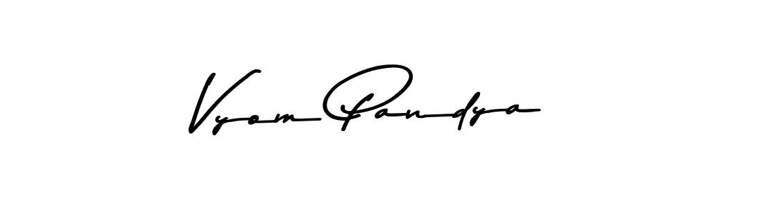 Also we have Vyom Pandya name is the best signature style. Create professional handwritten signature collection using Asem Kandis PERSONAL USE autograph style. Vyom Pandya signature style 9 images and pictures png