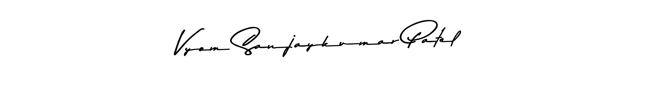 You can use this online signature creator to create a handwritten signature for the name Vyom Sanjaykumar Patel. This is the best online autograph maker. Vyom Sanjaykumar Patel signature style 9 images and pictures png