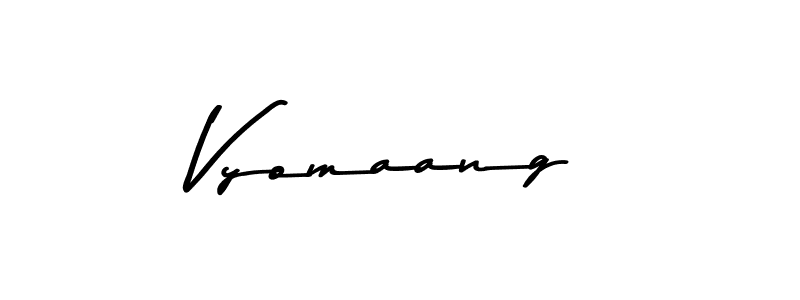 How to make Vyomaang name signature. Use Asem Kandis PERSONAL USE style for creating short signs online. This is the latest handwritten sign. Vyomaang signature style 9 images and pictures png