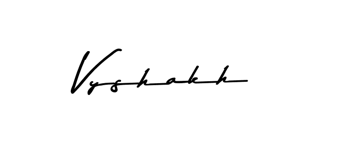 How to make Vyshakh name signature. Use Asem Kandis PERSONAL USE style for creating short signs online. This is the latest handwritten sign. Vyshakh signature style 9 images and pictures png