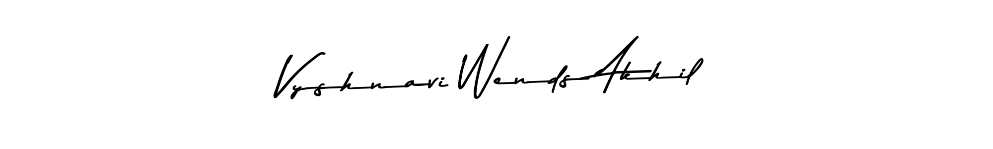 Use a signature maker to create a handwritten signature online. With this signature software, you can design (Asem Kandis PERSONAL USE) your own signature for name Vyshnavi Wends Akhil. Vyshnavi Wends Akhil signature style 9 images and pictures png
