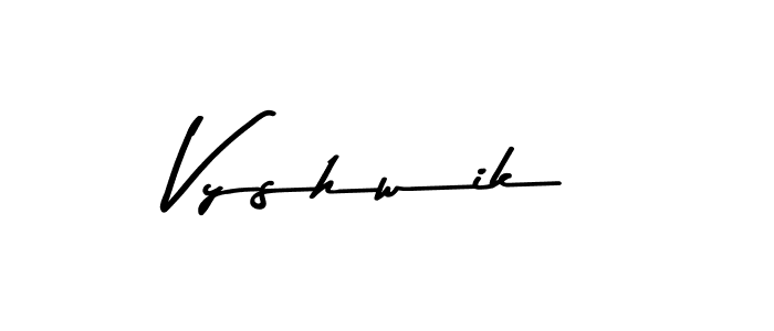 Create a beautiful signature design for name Vyshwik. With this signature (Asem Kandis PERSONAL USE) fonts, you can make a handwritten signature for free. Vyshwik signature style 9 images and pictures png