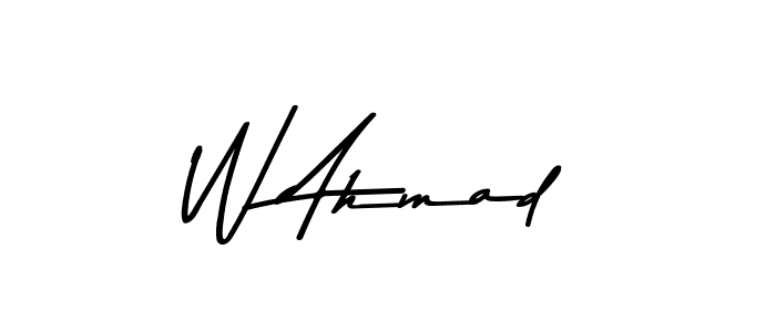 Create a beautiful signature design for name W Ahmad. With this signature (Asem Kandis PERSONAL USE) fonts, you can make a handwritten signature for free. W Ahmad signature style 9 images and pictures png