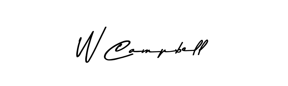 Create a beautiful signature design for name W Campbell. With this signature (Asem Kandis PERSONAL USE) fonts, you can make a handwritten signature for free. W Campbell signature style 9 images and pictures png