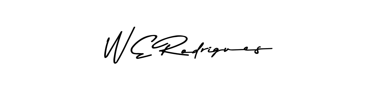 You should practise on your own different ways (Asem Kandis PERSONAL USE) to write your name (W E Rodrigues) in signature. don't let someone else do it for you. W E Rodrigues signature style 9 images and pictures png