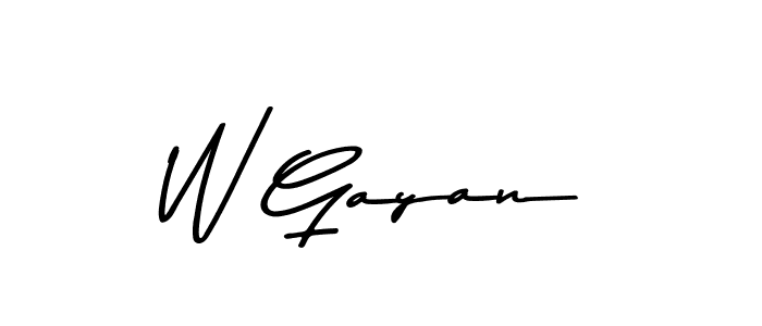 How to make W Gayan signature? Asem Kandis PERSONAL USE is a professional autograph style. Create handwritten signature for W Gayan name. W Gayan signature style 9 images and pictures png