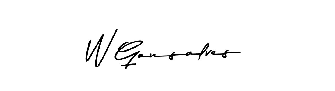 Make a beautiful signature design for name W Gonsalves. Use this online signature maker to create a handwritten signature for free. W Gonsalves signature style 9 images and pictures png