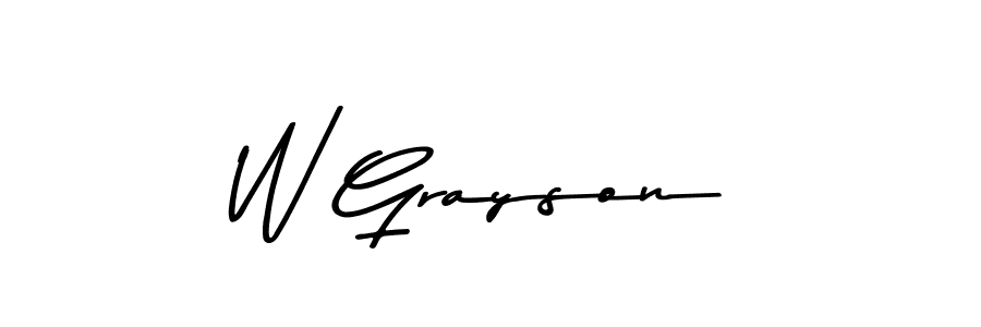 How to make W Grayson name signature. Use Asem Kandis PERSONAL USE style for creating short signs online. This is the latest handwritten sign. W Grayson signature style 9 images and pictures png