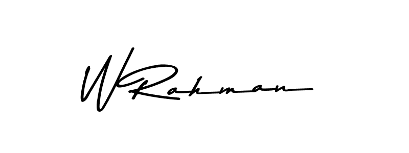 How to make W Rahman signature? Asem Kandis PERSONAL USE is a professional autograph style. Create handwritten signature for W Rahman name. W Rahman signature style 9 images and pictures png