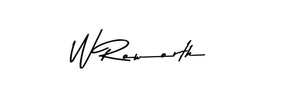 Create a beautiful signature design for name W Roworth. With this signature (Asem Kandis PERSONAL USE) fonts, you can make a handwritten signature for free. W Roworth signature style 9 images and pictures png