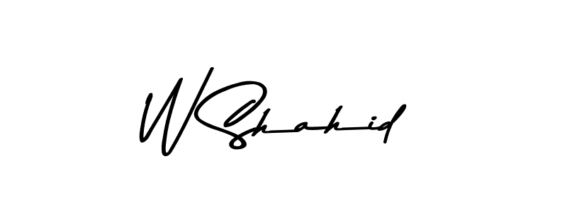 How to make W Shahid name signature. Use Asem Kandis PERSONAL USE style for creating short signs online. This is the latest handwritten sign. W Shahid signature style 9 images and pictures png