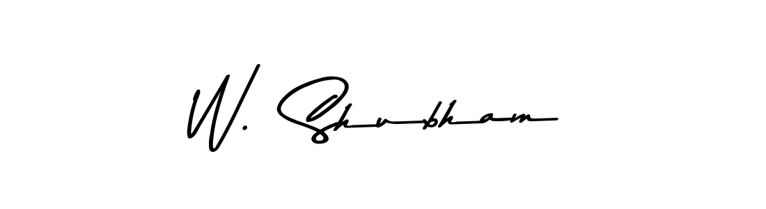 Also You can easily find your signature by using the search form. We will create W.  Shubham name handwritten signature images for you free of cost using Asem Kandis PERSONAL USE sign style. W.  Shubham signature style 9 images and pictures png