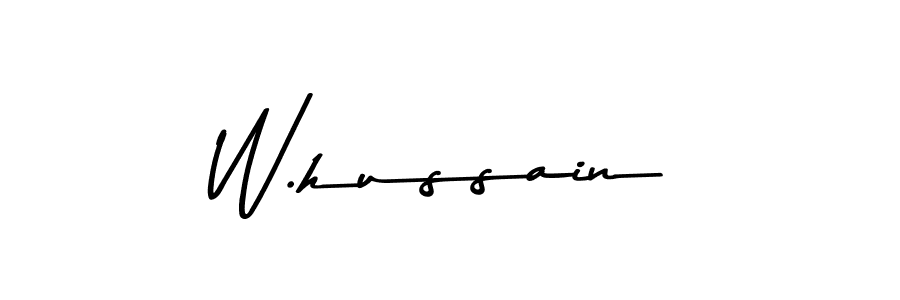 Make a beautiful signature design for name W.hussain. With this signature (Asem Kandis PERSONAL USE) style, you can create a handwritten signature for free. W.hussain signature style 9 images and pictures png