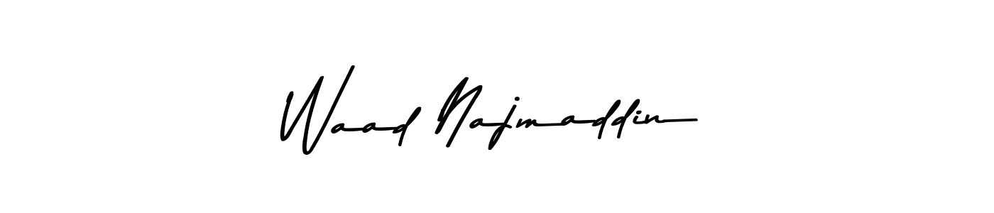 Create a beautiful signature design for name Waad Najmaddin. With this signature (Asem Kandis PERSONAL USE) fonts, you can make a handwritten signature for free. Waad Najmaddin signature style 9 images and pictures png