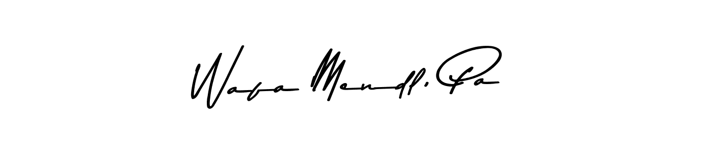 Asem Kandis PERSONAL USE is a professional signature style that is perfect for those who want to add a touch of class to their signature. It is also a great choice for those who want to make their signature more unique. Get Wafa Mendl, Pa name to fancy signature for free. Wafa Mendl, Pa signature style 9 images and pictures png