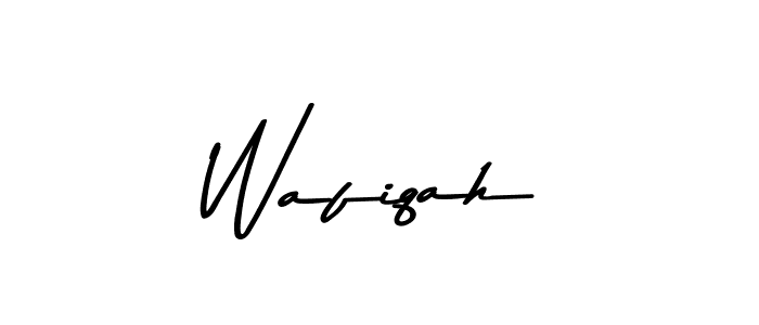 How to make Wafiqah name signature. Use Asem Kandis PERSONAL USE style for creating short signs online. This is the latest handwritten sign. Wafiqah signature style 9 images and pictures png