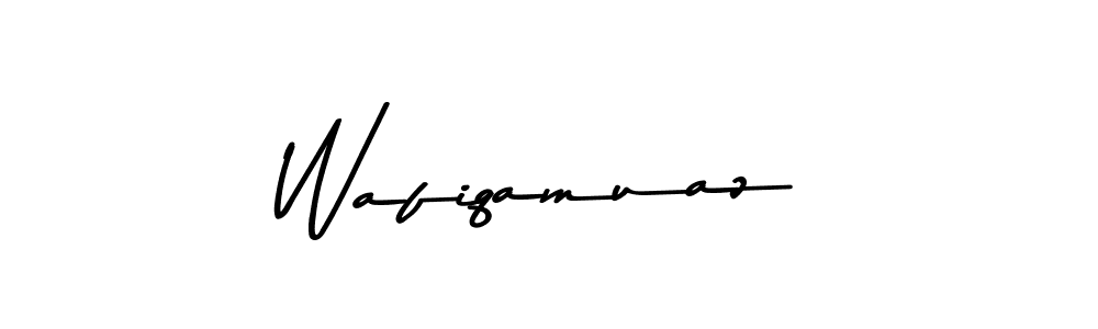 Make a beautiful signature design for name Wafiqamuaz. With this signature (Asem Kandis PERSONAL USE) style, you can create a handwritten signature for free. Wafiqamuaz signature style 9 images and pictures png