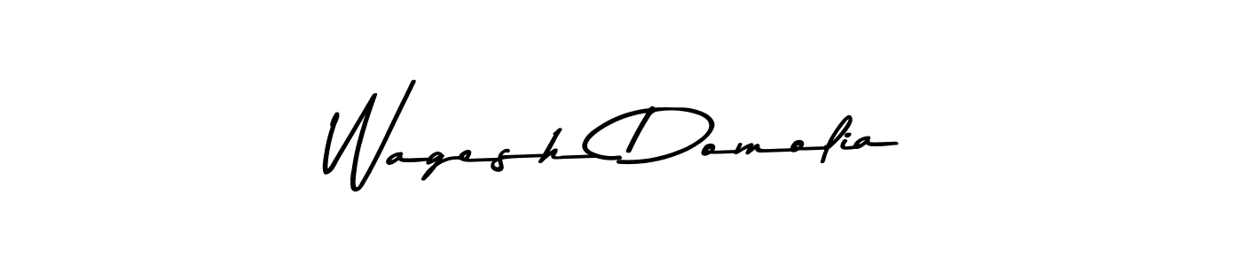 How to make Wagesh Domolia name signature. Use Asem Kandis PERSONAL USE style for creating short signs online. This is the latest handwritten sign. Wagesh Domolia signature style 9 images and pictures png