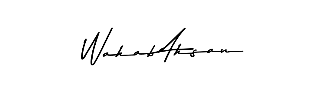 Make a beautiful signature design for name Wahab Ahsan. Use this online signature maker to create a handwritten signature for free. Wahab Ahsan signature style 9 images and pictures png