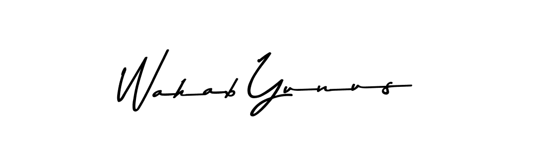 Make a beautiful signature design for name Wahab Yunus. With this signature (Asem Kandis PERSONAL USE) style, you can create a handwritten signature for free. Wahab Yunus signature style 9 images and pictures png