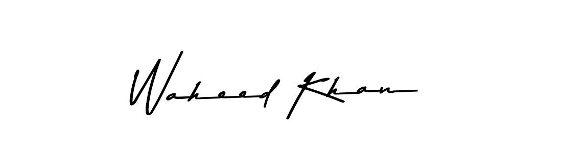 How to make Waheed Khan name signature. Use Asem Kandis PERSONAL USE style for creating short signs online. This is the latest handwritten sign. Waheed Khan signature style 9 images and pictures png