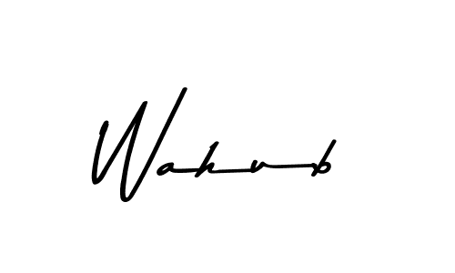 Create a beautiful signature design for name Wahub. With this signature (Asem Kandis PERSONAL USE) fonts, you can make a handwritten signature for free. Wahub signature style 9 images and pictures png