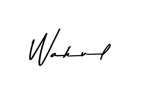 Make a beautiful signature design for name Wahul. With this signature (Asem Kandis PERSONAL USE) style, you can create a handwritten signature for free. Wahul signature style 9 images and pictures png