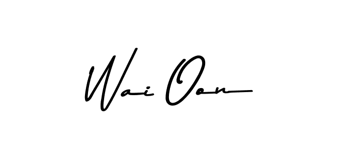 How to make Wai Oon name signature. Use Asem Kandis PERSONAL USE style for creating short signs online. This is the latest handwritten sign. Wai Oon signature style 9 images and pictures png