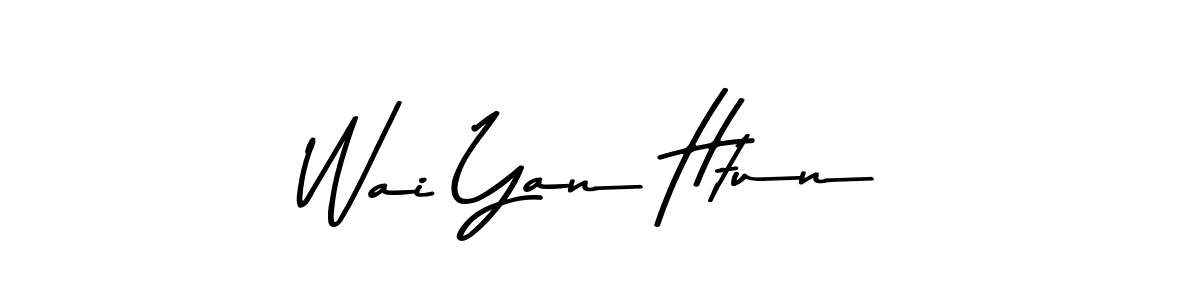 The best way (Asem Kandis PERSONAL USE) to make a short signature is to pick only two or three words in your name. The name Wai Yan Htun include a total of six letters. For converting this name. Wai Yan Htun signature style 9 images and pictures png