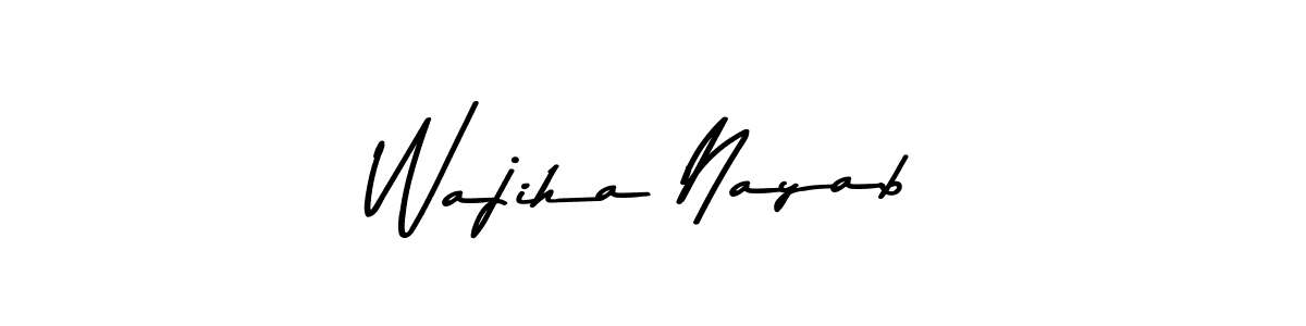 Also You can easily find your signature by using the search form. We will create Wajiha Nayab name handwritten signature images for you free of cost using Asem Kandis PERSONAL USE sign style. Wajiha Nayab signature style 9 images and pictures png