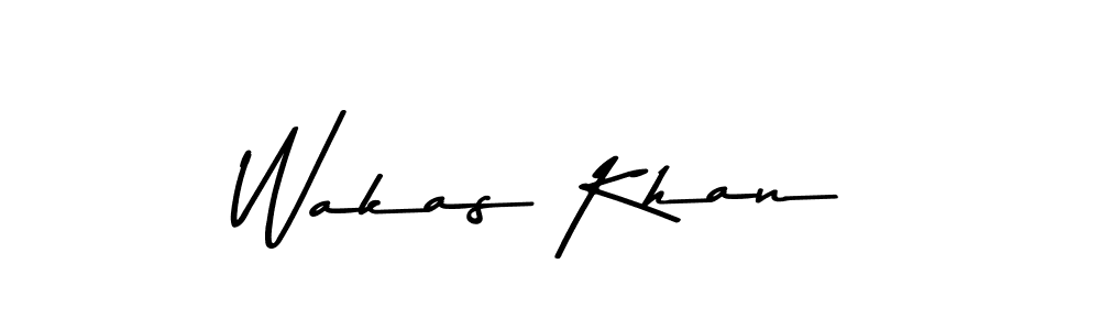 Create a beautiful signature design for name Wakas Khan. With this signature (Asem Kandis PERSONAL USE) fonts, you can make a handwritten signature for free. Wakas Khan signature style 9 images and pictures png