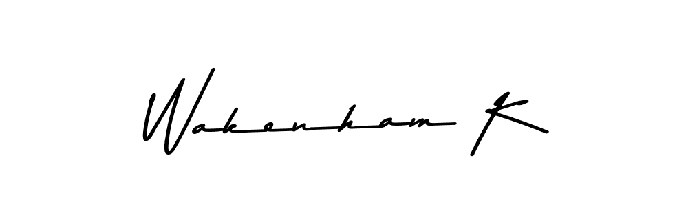 Use a signature maker to create a handwritten signature online. With this signature software, you can design (Asem Kandis PERSONAL USE) your own signature for name Wakenham K. Wakenham K signature style 9 images and pictures png