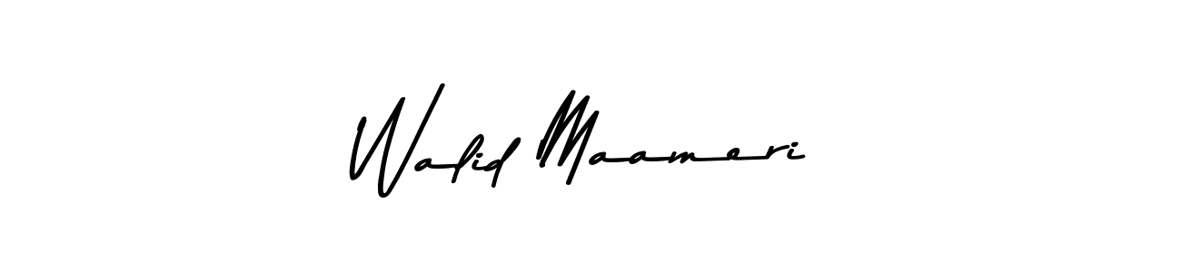 How to make Walid Maameri name signature. Use Asem Kandis PERSONAL USE style for creating short signs online. This is the latest handwritten sign. Walid Maameri signature style 9 images and pictures png