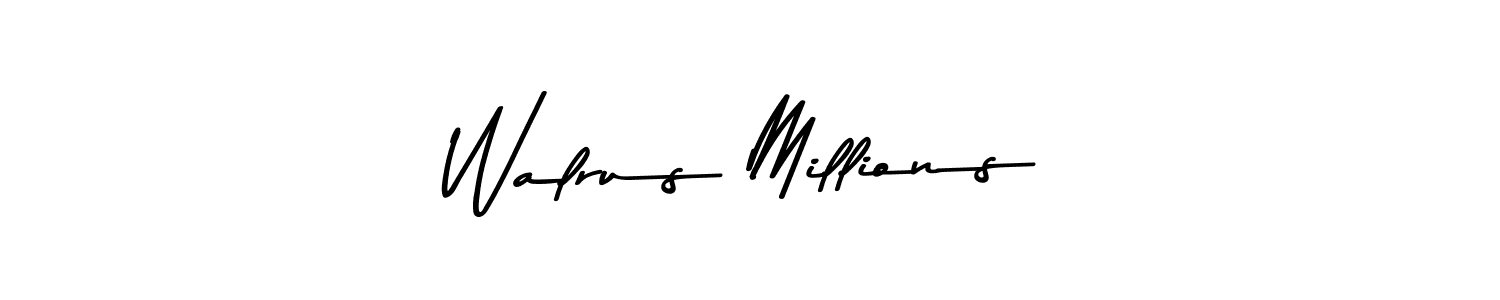 How to Draw Walrus Millions signature style? Asem Kandis PERSONAL USE is a latest design signature styles for name Walrus Millions. Walrus Millions signature style 9 images and pictures png