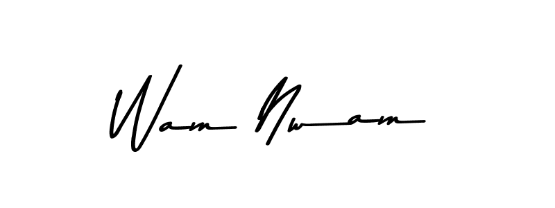 Create a beautiful signature design for name Wam Nwam. With this signature (Asem Kandis PERSONAL USE) fonts, you can make a handwritten signature for free. Wam Nwam signature style 9 images and pictures png