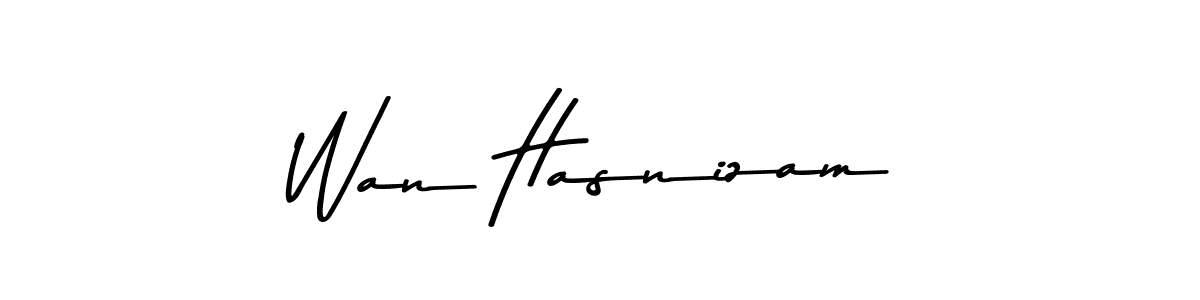 Make a beautiful signature design for name Wan Hasnizam. With this signature (Asem Kandis PERSONAL USE) style, you can create a handwritten signature for free. Wan Hasnizam signature style 9 images and pictures png