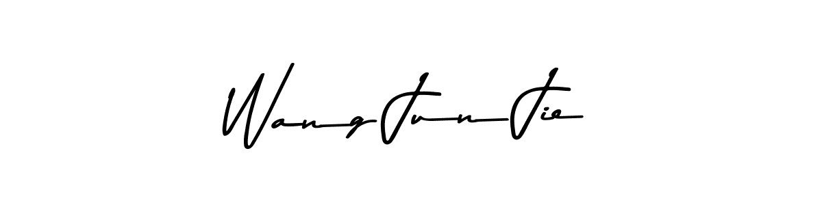 The best way (Asem Kandis PERSONAL USE) to make a short signature is to pick only two or three words in your name. The name Wang Jun Jie include a total of six letters. For converting this name. Wang Jun Jie signature style 9 images and pictures png