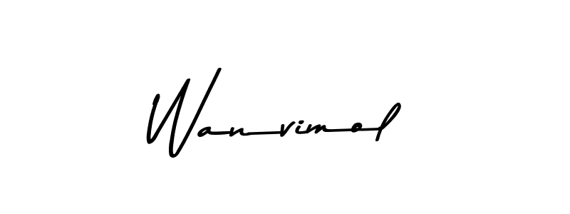 Create a beautiful signature design for name Wanvimol. With this signature (Asem Kandis PERSONAL USE) fonts, you can make a handwritten signature for free. Wanvimol signature style 9 images and pictures png