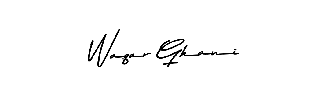 Create a beautiful signature design for name Waqar Ghani. With this signature (Asem Kandis PERSONAL USE) fonts, you can make a handwritten signature for free. Waqar Ghani signature style 9 images and pictures png