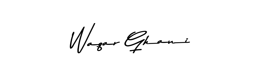 Create a beautiful signature design for name Waqar Ghani. With this signature (Asem Kandis PERSONAL USE) fonts, you can make a handwritten signature for free. Waqar Ghani signature style 9 images and pictures png