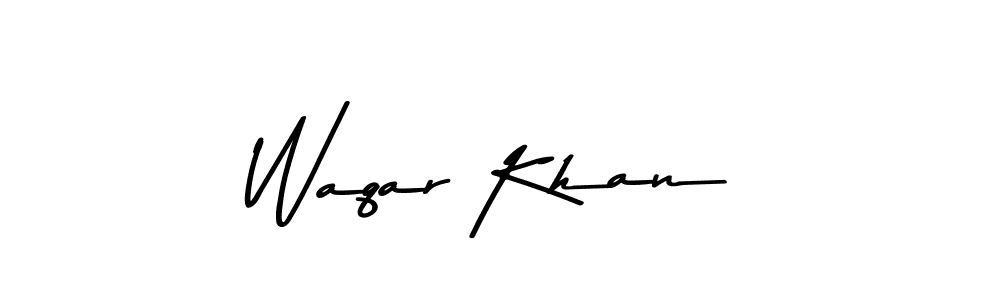 How to make Waqar Khan name signature. Use Asem Kandis PERSONAL USE style for creating short signs online. This is the latest handwritten sign. Waqar Khan signature style 9 images and pictures png