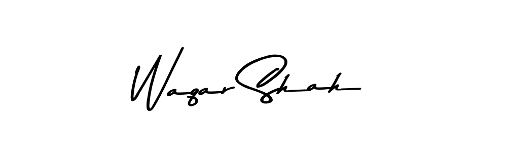 Make a beautiful signature design for name Waqar Shah. With this signature (Asem Kandis PERSONAL USE) style, you can create a handwritten signature for free. Waqar Shah signature style 9 images and pictures png