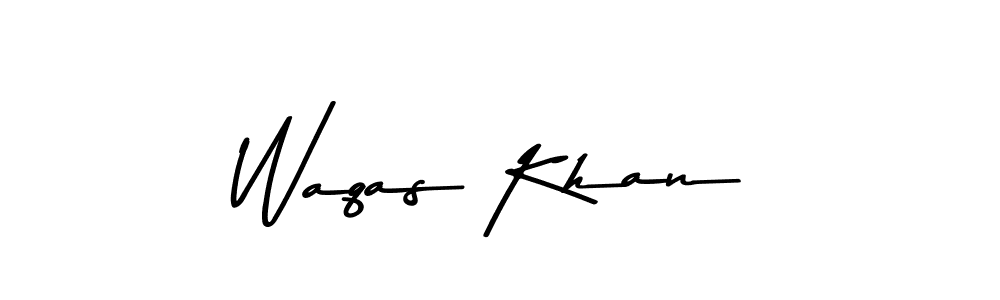 Create a beautiful signature design for name Waqas Khan. With this signature (Asem Kandis PERSONAL USE) fonts, you can make a handwritten signature for free. Waqas Khan signature style 9 images and pictures png