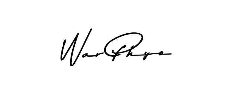 Design your own signature with our free online signature maker. With this signature software, you can create a handwritten (Asem Kandis PERSONAL USE) signature for name War Phyo. War Phyo signature style 9 images and pictures png