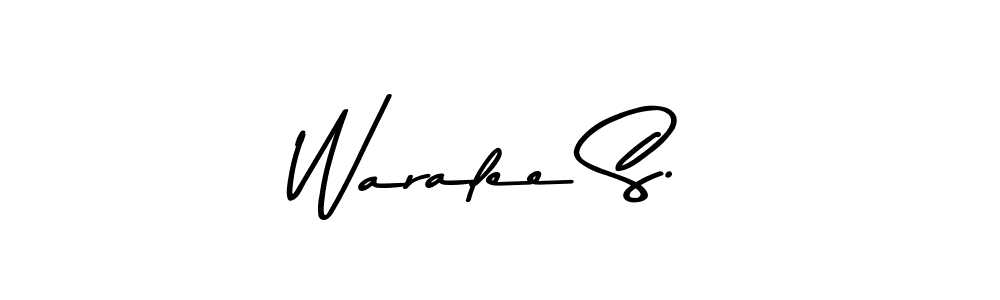 The best way (Asem Kandis PERSONAL USE) to make a short signature is to pick only two or three words in your name. The name Waralee S. include a total of six letters. For converting this name. Waralee S. signature style 9 images and pictures png