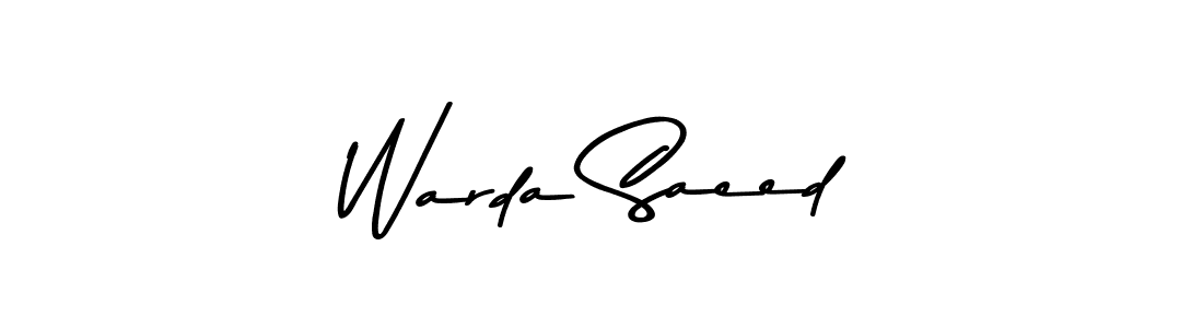 Create a beautiful signature design for name Warda Saeed. With this signature (Asem Kandis PERSONAL USE) fonts, you can make a handwritten signature for free. Warda Saeed signature style 9 images and pictures png