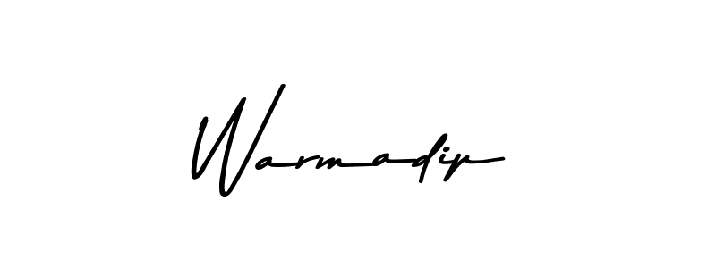 How to make Warmadip name signature. Use Asem Kandis PERSONAL USE style for creating short signs online. This is the latest handwritten sign. Warmadip signature style 9 images and pictures png