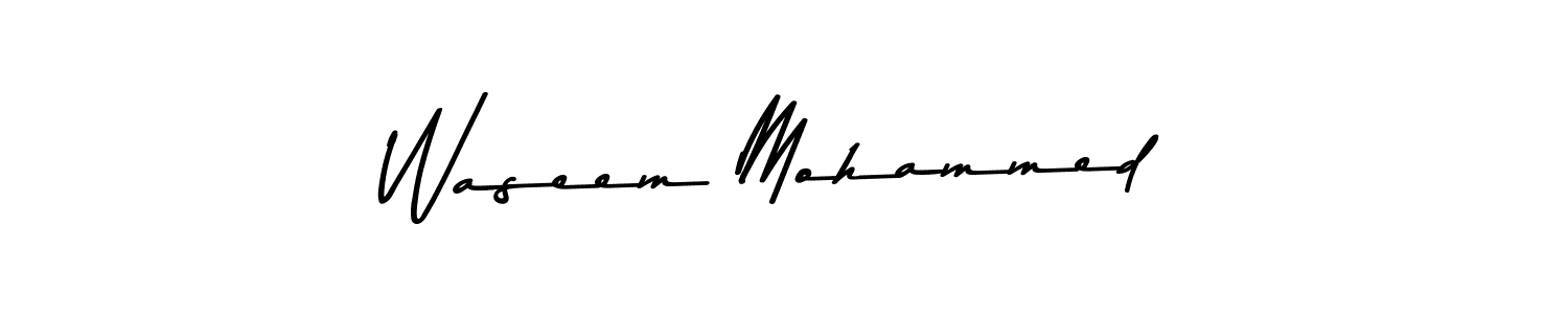 Make a beautiful signature design for name Waseem Mohammed. With this signature (Asem Kandis PERSONAL USE) style, you can create a handwritten signature for free. Waseem Mohammed signature style 9 images and pictures png